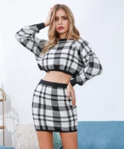 Maura Plaid Sweater Set
